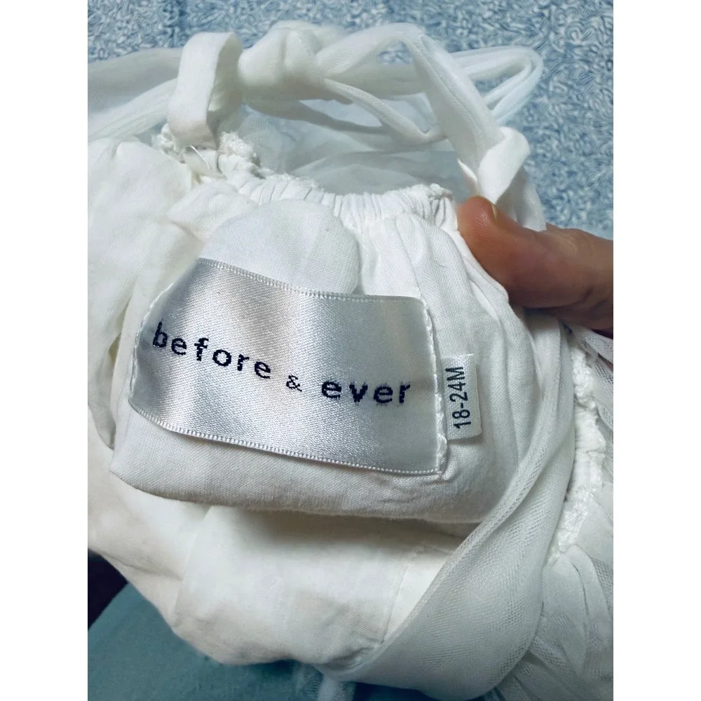 Before & After A LITTLE EXTRA ROMPER Baby Girl White Tulle Dress Wedding 18-24M